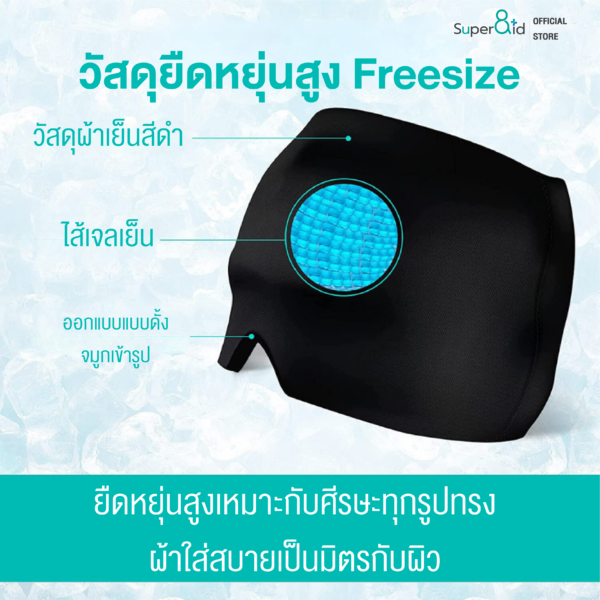 เจลประคบเย็น แบบสวม Atlantic Head Gel เจลประคบตา ประคบเย็น ทั่วทั้งหัว ไอเทมผ่อนคลาย ปวดหัว ไมเกรน - Image 4
